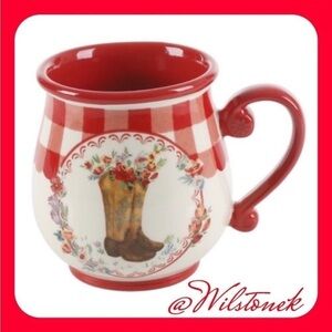 The Pioneer Woman Hat 16 ounce stoneware Gingham novelty latte mug